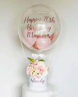 Panier de fleurs en filet, seau décoratif, bouquet de ballons Bobo, arrangement de décoration pour fête d'anniversaire et Saint-Valentin
