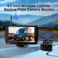 Caméra de plaque d'immatriculation 4,3 pouces Moniteur Système d'aide au stationnement Vision nocturne Caméra de recul sans fil pour voiture