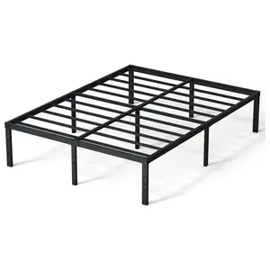 WEKIS California New Design Easy Assembly 16 Inch Super King Size Bed Frame Black Heavy Duty Metal Twin Queen Platform Bed Frame