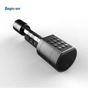 Kunci Silinder <span class=keywords><strong>Digital</strong></span> Euro TTlock Tuya Hitam Pengganti Silinder Lama Hotel Apartemen Dukungan Kustom SDK dengan Aplikasi Anda Sendiri - Product Image 1