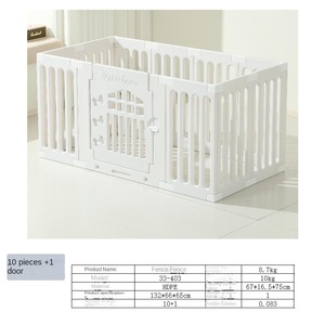 Toptan evcil hayvan oyun parkı-katlanabilir köpek ve kedi muhafaza, HDPE malzeme, beyaz ve siyah-güvenli iç/dış mekan kullanımı - Product Image 4