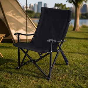 Folding Camping Chair with Armrest 600D Oxford Cloth Lightweight Outdoor Garden Seat for Fishing Picnic Beach Trip - Product Image 1