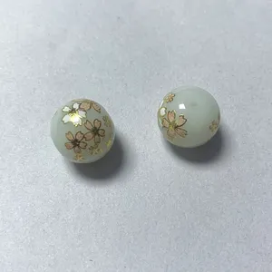 Wholesale High Quality 14mm Japanese Style Hand-Painted Glass Crystal Porcelain Beads For Jewelry Making