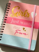 Großhandel Preppy Mädchenhaftes Gestreiftes Pastell-Spiralnotizbuch mit Goldfolien-Text für Teenager-Mädchen Tägliches Schreibnotizbuch für Schule & Geburtstagsgeschenk