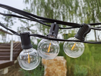 Guirnalda de Luces LED G40 de 25 Pies, 50 Pies, 100 Pies, Luces de Exterior con Bombillas Resistentes a los Golpes, Guirnalda Decorativa para Exteriores