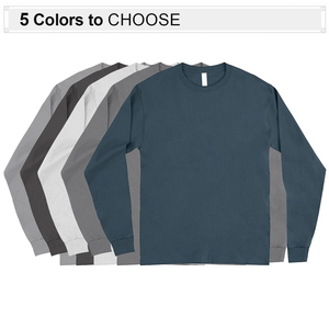 새로운 남여 공용 스트리트웨어 맞춤형 긴팔 티셔츠 헤비급 남성 일반 크루넥 긴팔 티셔츠 - Product Image 2