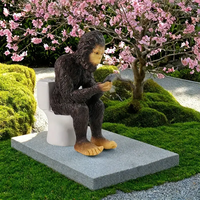 Ensemble de toilettes en résine amusant avec un design de téléphone portable - Décoration de mode peinte à la main pour le jardin et la cour