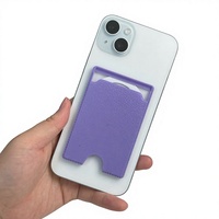 Porte-cartes en cuir texturé pour PC, mini-sac à cartes magnétique avec autocollant dorsal pour cartes IC/ID, rangement portable pour téléphone