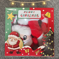 4 Paket Set Mainan Anjing Natal, Mainan Anjing Plush Berbunyi, Mainan Kunyah Anjing dari Tali Kapas