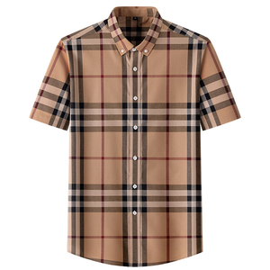 Camicie Casual da <span class=keywords><strong>Uomo</strong></span> OEM/ODM 2024 Personalizzate in Poliestere/<span class=keywords><strong>Cotone</strong></span>, Stile Formale, Vestibilità Slim, Manica Corta, a Quadri, Semi-Traspiranti, Taglia 5XL - Product Image 3