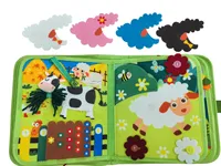 Livre éducatif 3D « Ma première ferme » pour tout-petits, jouet sensoriel sur le thème de la ferme, planche d'activités en feutre portable, jouets sensoriels Montessori