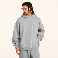 Sudadera con Capucha de Felpa Francesa de Algodón 380GSM, Negra Lavada, Tallas Grandes, Estilo Americano Vintage, Corte Holgado, para Hombre, Venta al Por Mayor
