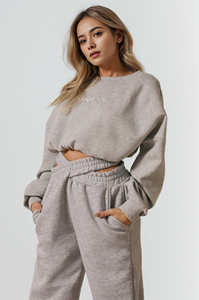 Set Jogger grigie per allenamento Oem personalizzati tuta da ginnastica in cotone da <span class=keywords><strong>donna</strong></span> tuta da ginnastica da <span class=keywords><strong>donna</strong></span> - Product Image 3