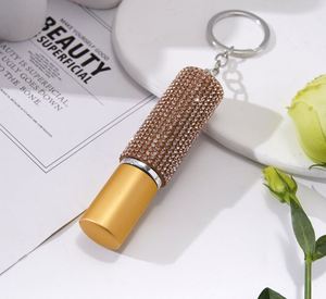Wholesale 5ML <b>Mini</b> Perfume Keychain, Diamond-encrusted Press Spray Bottle, Portable Compact Refillable Perfume Gift - Product Image 3