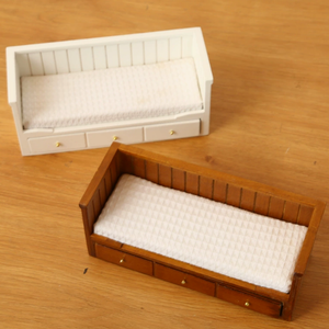 Meubles miniatures pour maison <span class=keywords><strong>de</strong></span> <span class=keywords><strong>poupée</strong></span>, modèle <span class=keywords><strong>de</strong></span> micro-scène <span class=keywords><strong>de</strong></span> chambre à coucher, <span class=keywords><strong>lit</strong></span> simple en noyer - Product Image 5