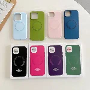 Skin feeling silicone mobile case for iPhone 15 pro case silicone magnetic protector for iPhone 15 pro max magnet silicon case