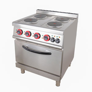Cuisinière électrique à <span class=keywords><strong>plaque</strong></span> ronde sur pied pour cuisine commerciale, 4 brûleurs, <span class=keywords><strong>plaque</strong></span> chauffante électrique avec four - Product Image 1