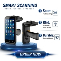 Terminal portable Android industriel de taille PDA pour scanner de codes-barres RFID longue portée 20 mètres, 3 Go de RAM, 32 Go de ROM, NFC, certifié CE