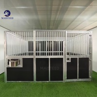 Écurie à chevaux européenne de luxe, préfabriquée, en acier galvanisé, modulaire, portable, extérieure, avec toit, durable et robuste