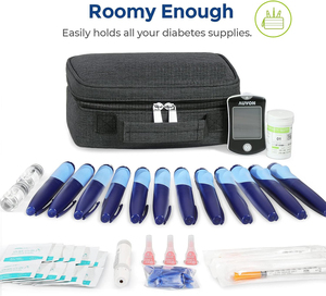 Enfriador de <span class=keywords><strong>insulina</strong></span> portátil Estuche de viaje Bolsa de jeringa de transporte para diabéticos <span class=keywords><strong>con</strong></span> 4 piezas Paquete de hielo para bolígrafos de <span class=keywords><strong>insulina</strong></span> y <span class=keywords><strong>glucosa</strong></span> en sangre - Product Image 4