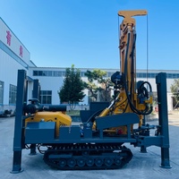 Foreuse hydraulique sur chenilles 4,7T pour puits d'eau, 58KW, pour forage profond, 200m, trous de 140-254mm, force de levage 13T