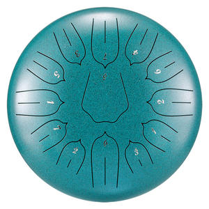 Tambor estilo Handpan de 12 "(13 notas)-Diseño artístico de corte de loto, decoración elegante con calidad acústica superior - Product Image 4