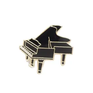 Custom piano pin musical note brooches band souvenir soft hard enamel pins gold silver metal music lapel pins badges