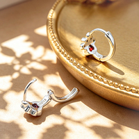 Bijoux fins en argent sterling 925, jolies boucles d'oreilles en forme de pied, plaquées rhodium avec pierres CZ colorées, bijoux personnalisés pour femmes