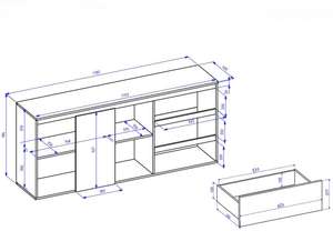 <span class=keywords><strong>Largeur</strong></span>/hauteur/<span class=keywords><strong>profondeur</strong></span> du buffet: 178/<span class=keywords><strong>80</strong></span>/<span class=keywords><strong>40</strong></span> cm Couleur: blanc - Product Image 4