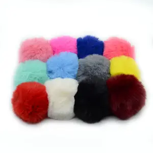 Low MOQ high quality cheap 8cm Pompom Decoration Accessories Custom Crafted Soft Pom Pom for diy Keychain Faux Fur Ball