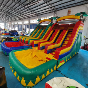 Dual lane tropical bounce house commercial tobogan hinchable <b>large</b> inflatable water <b>slide</b> for kids - Product Image 3