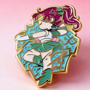 Broche Exquise Personnalisée et Plaqué Or, Motif Guerrière de Dessin Animé Magnifique, Pose Dansante, <span class=keywords><strong>Action</strong></span> Frozen, Badge Commémoratif - Product Image 4