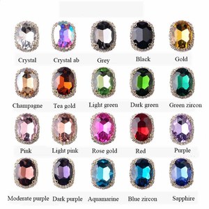 JFS001 8*10MM Oval Circle Stone <strong>Surrounding</strong> Dress Rhinestones Claw <strong>Setting</strong> Glass Crystal Rhinestone Bulk - Product Image 2