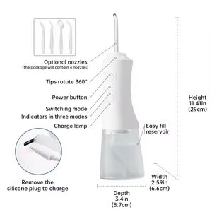 Limpiador Dental Eléctrico Portátil Recargable Multifuncional con 4 Boquillas, Controlado por Aplicación, Inalámbrico, Inteligente, Dispositivo de Irrigación Bucal IPX7 - Product Image 3