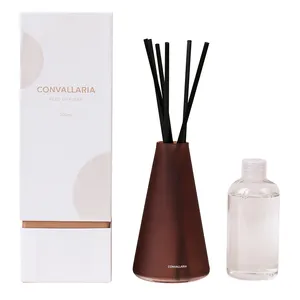 Bộ Quà Tặng Sang Trọng Aroma Liquid Diffuser Nước Hoa Frosted Glass Bottle Reed Stick Diffuser Với Gói