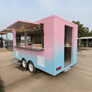 Customized Fiberglass Outdoor Towing Mobile Food Trailer <b>Cart</b> with <b>Candy</b> & Chips Vending Multifunctional - Product Image 5