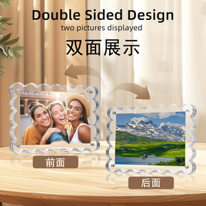 Tùy chỉnh rõ ràng từ Acrylic hình ảnh khung hai mặt hiển thị Rack với sò điệp cạnh hình ảnh cầm tay đứng - Product Image 6
