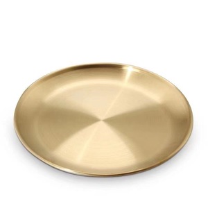 Stainless Steel Shallow Round Plate Solid Color Silver Restaurant Use Hotel Coffee Tea Serving Dish Commercial Plate - Product Image 2