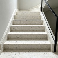 Dalles de pierre artificielle en résine polyester, agglomérat de pierres mélangées, dalles polies découpables pour marches d'escalier et rebords de fenêtre