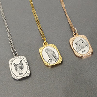Collar Conmemorativo Personalizado para Mascotas, Gatos y Hámsteres, con Grabado de Foto e Inscripción de Nombre, como Regalo de Recuerdo