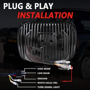 85W rettangolo H6054 fari a LED 5x7 7x6 "6054 H5054 faro a fascio sigillato Halo per Jeep Cherokee XJ per camion <span class=keywords><strong>Ford</strong></span> <span class=keywords><strong>Van</strong></span> E250 - Product Image 4