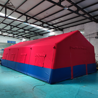 Vente directe FR - Abri d'urgence gonflable de grande taille, tente modulaire robuste pour les secours en cas de catastrophe avec colonnes d'air en PVC