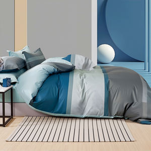 Parure de lit trois pièces moderne et simple en pur coton 200 fils, housse de couette, écologique, respirante, épaissie, pour dortoir, cadeau pour la maison - Product Image 4