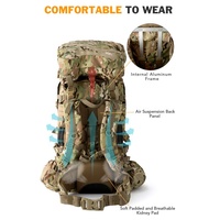 Sac à dos tactique Molle 100L, grand sac à dos pour le camping, équipement de camping, sac d'hydratation, sac à dos imperméable, sacs à dos tactiques 4 en 1