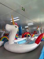 Île flottante géante en PVC pour 6 personnes, licorne gonflable, jouet de plage, capacité de 500 kg