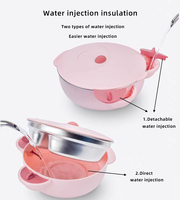 Bol d'alimentation pour bébé et enfant en acier inoxydable, injection d'eau, conservation de la chaleur, boîte à lunch pour enfants avec fourchette et cuillère en acier inoxydable