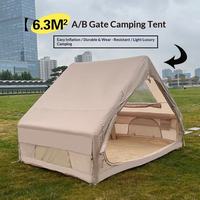 Tente de camping gonflable 4 saisons 6,3 m avec colonnes d'air en PVC, tente cabine de glamping, toit panoramique, fenêtre en maille, pliable