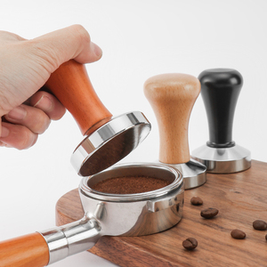 Herramientas para hacer café Barista 51mm 53mm 58mm Metal Espresso Coffee Powder Tamper con mango de madera - Product Image 6