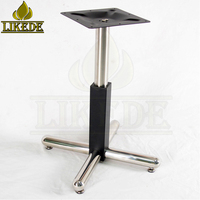Base de table en acier inoxydable à fond croisé pour table de salle à manger de restaurant