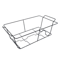 Support de chafing dish en fil métallique argenté et noir, pour table vapeur, buffet et maintien au chaud des aliments